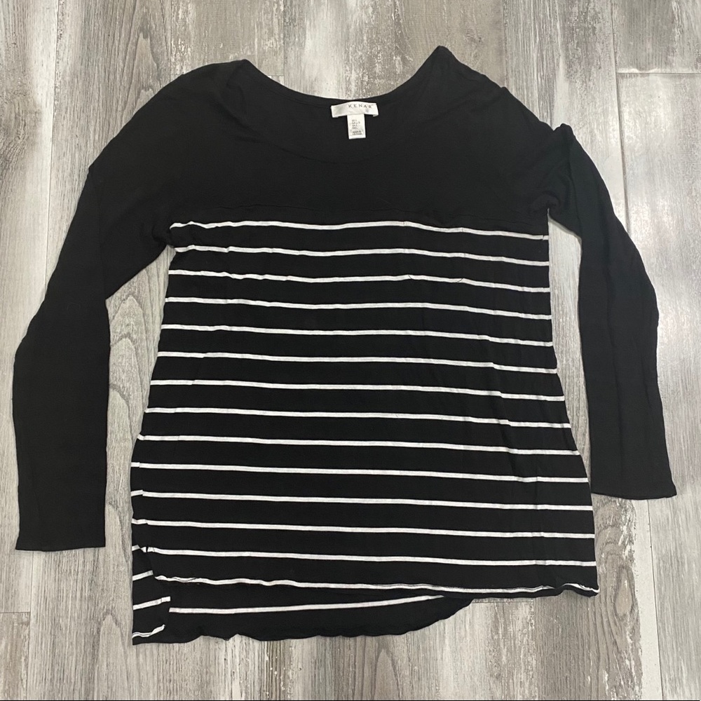 Large Kenar Women’s Black/White striped Top